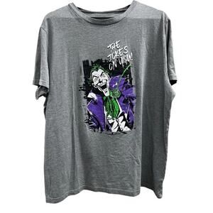 THE JOKER BATMAN DC COMICS gray The Jokes On You men’s tee sz XL